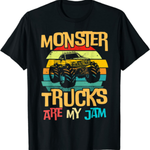 Retro Sunset Truck Vintage Monster Trucks Are My Jam T-