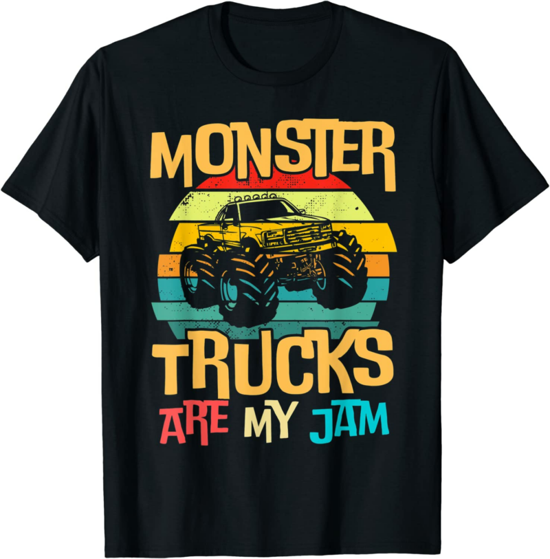 Retro Sunset Truck Vintage Monster Trucks Are My Jam T-