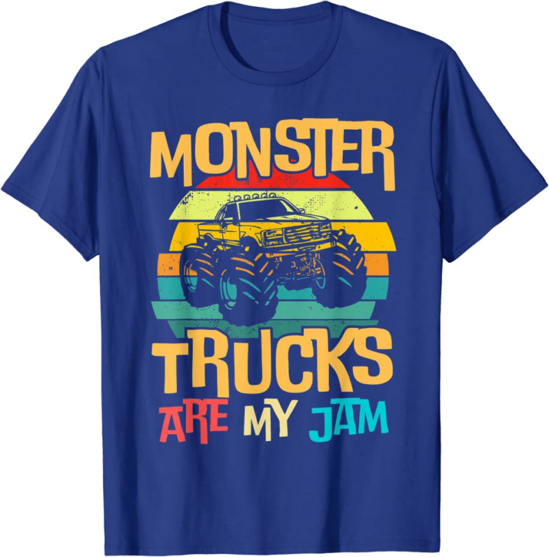 Retro Sunset Truck Vintage Monster Trucks Are My Jam T-