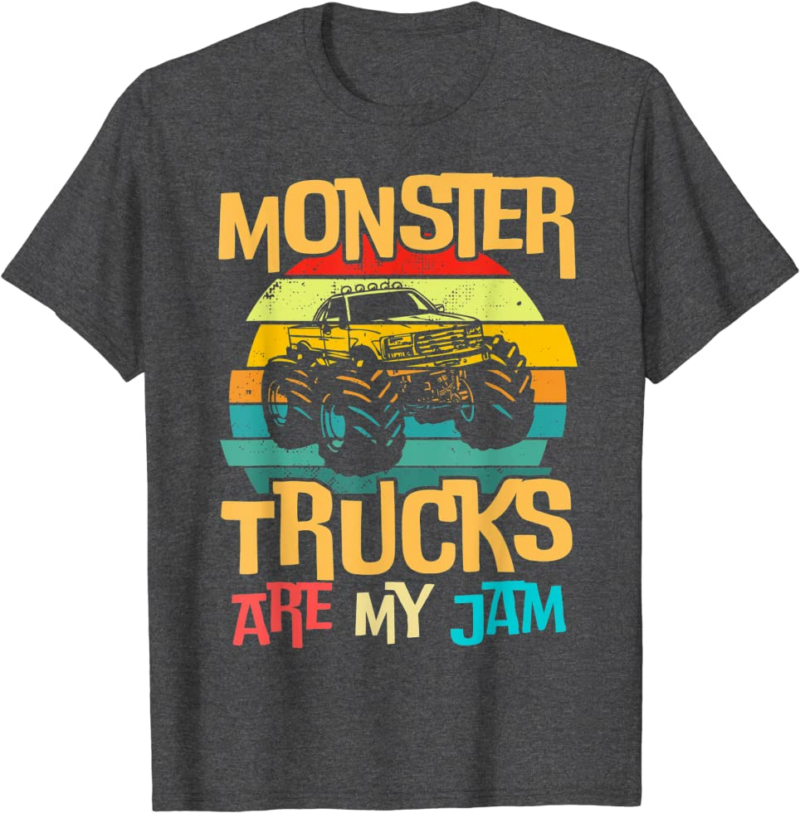 Retro Sunset Truck Vintage Monster Trucks Are My Jam T-