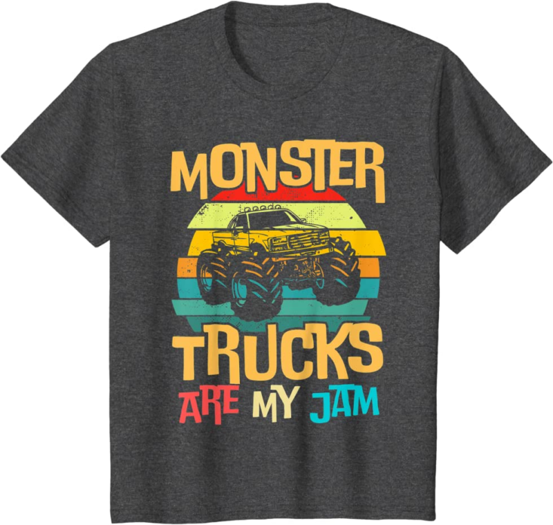 Retro Sunset Truck Vintage Monster Trucks Are My Jam T-