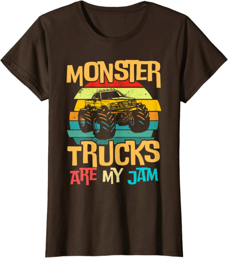 Retro Sunset Truck Vintage Monster Trucks Are My Jam T-