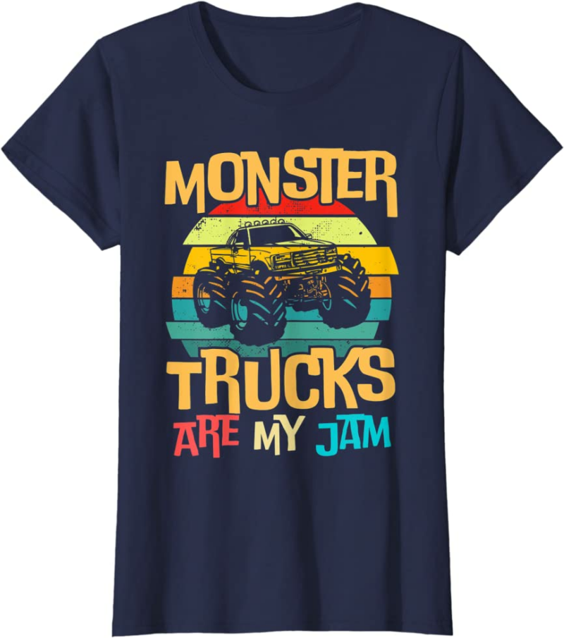 Retro Sunset Truck Vintage Monster Trucks Are My Jam T-