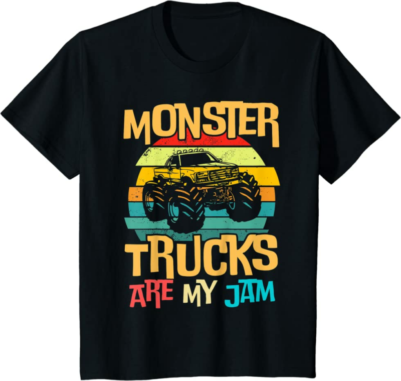 Retro Sunset Truck Vintage Monster Trucks Are My Jam T-