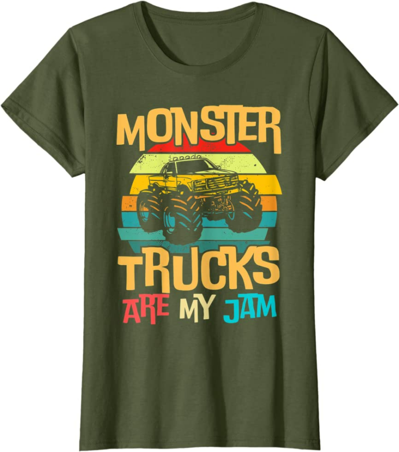 Retro Sunset Truck Vintage Monster Trucks Are My Jam T-