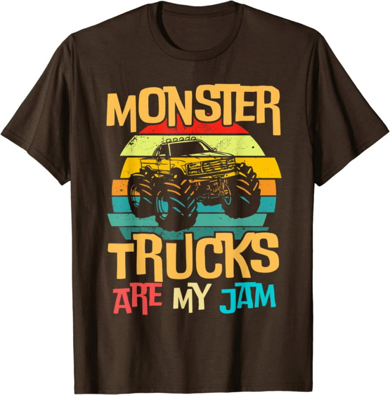 Retro Sunset Truck Vintage Monster Trucks Are My Jam T-