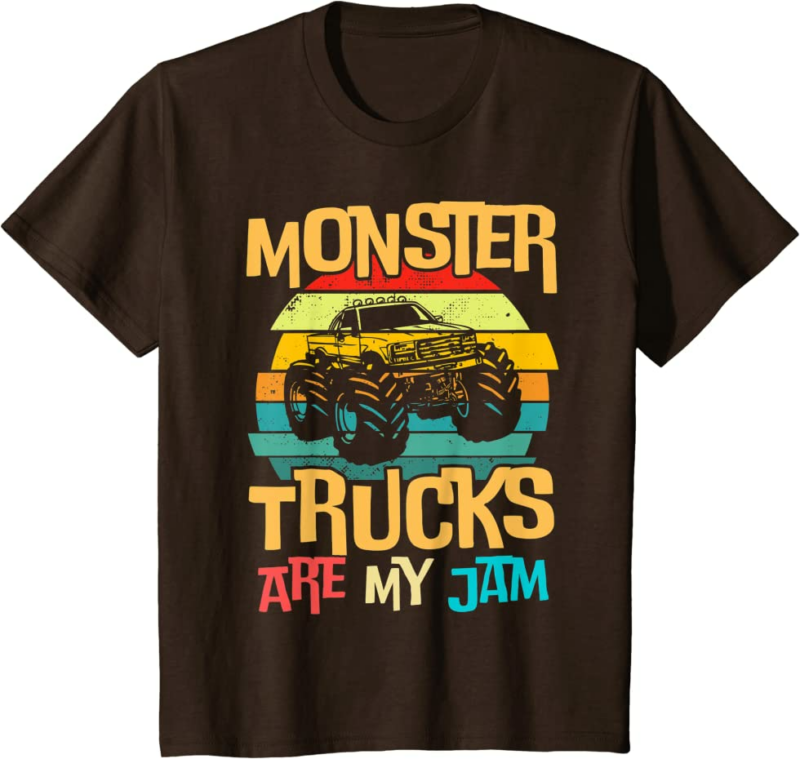 Retro Sunset Truck Vintage Monster Trucks Are My Jam T-