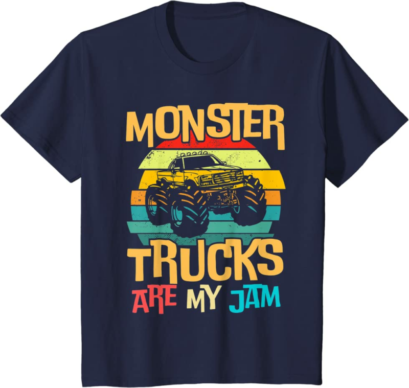 Retro Sunset Truck Vintage Monster Trucks Are My Jam T-