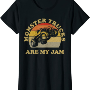 Vintage Monster Trucks Are My Jam Shirt Retro Sunset De