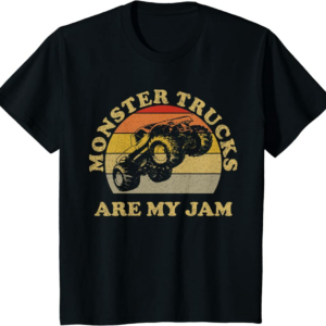 Vintage Monster Trucks Are My Jam Shirt Retro Sunset De