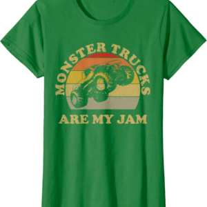 Vintage Monster Trucks Are My Jam Shirt Retro Sunset De