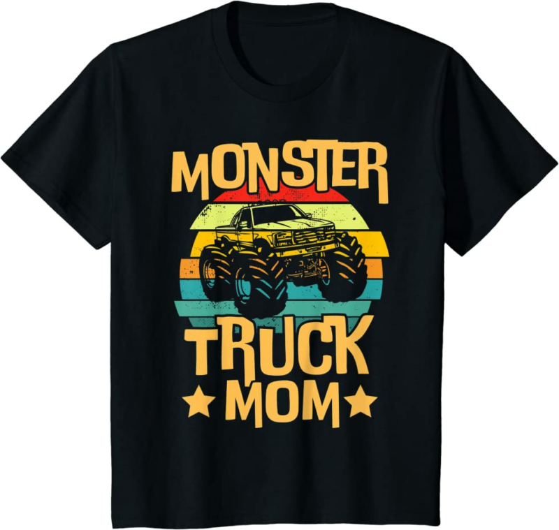 Vintage Monster Trucks, Monster Truck Mom T-Shirt