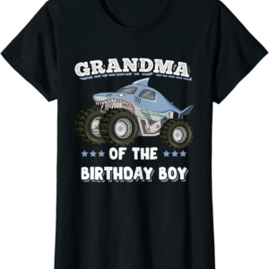 Womens Grandma Of The Birthday Boy Fathers Monster Truc
