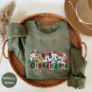 Christmas Disneyland Sweatshirt military green