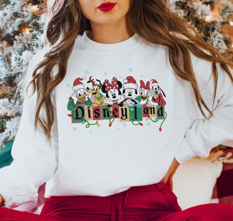 Christmas Disneyland Sweatshirt white
