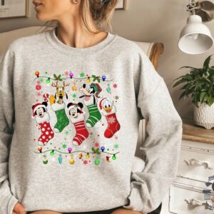 Christmas Family Shirt, Mickey Xmas Sweatshirt grey