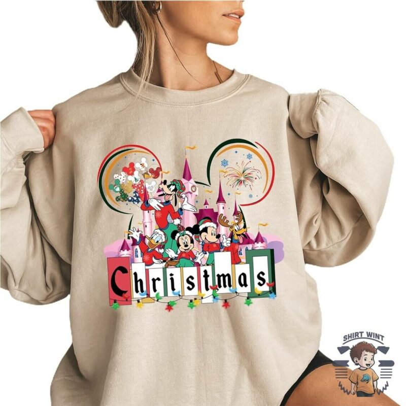 Mickey Friends Christmas Sweatshirt, Mickey Minnie Christmas Shirts, Christmas Light Shirts, Christmas Gifts