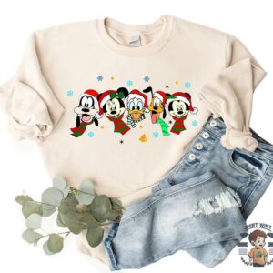 Mickey and Friends Christmas Sweatshirt, Vintage Christmas Crewneck, Christmas Sweater
