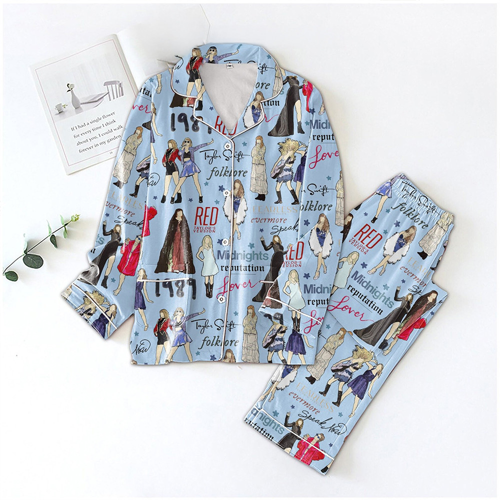 Taylor Swift All Hit Album Eras Tour Pajamas Set