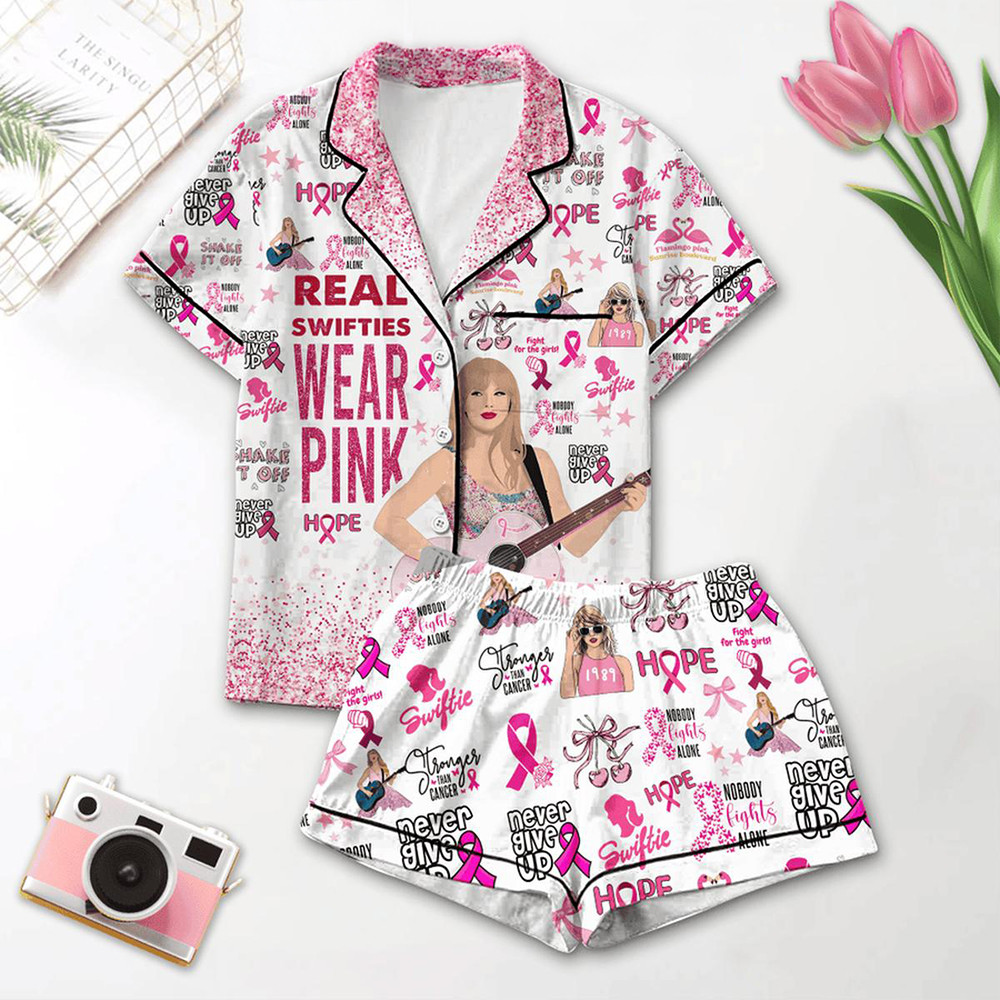 Taylor Swift Real Swifties Wear Pink In October Pajamas Set